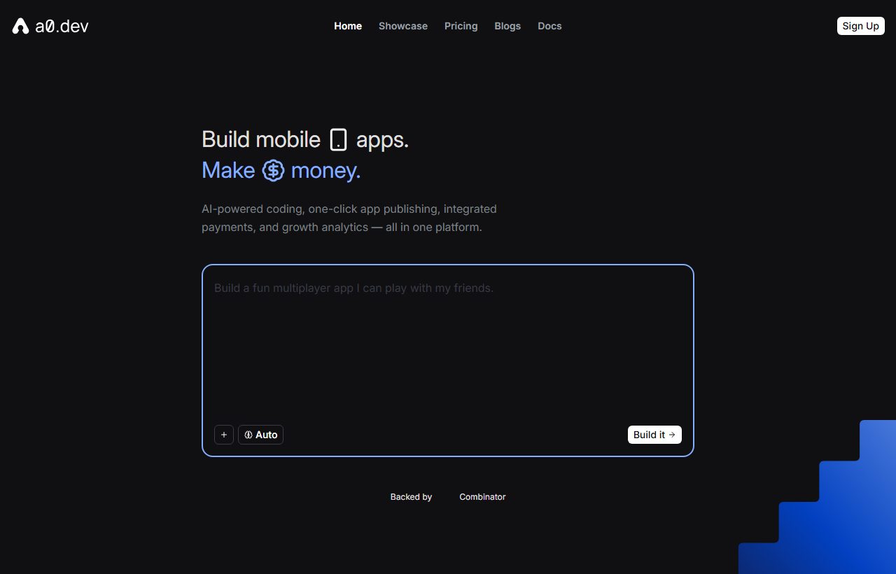 a0.dev website