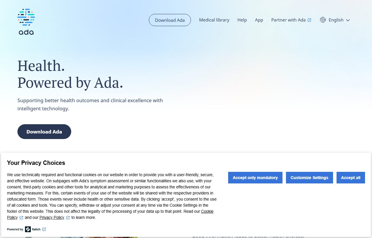 Ada Health website