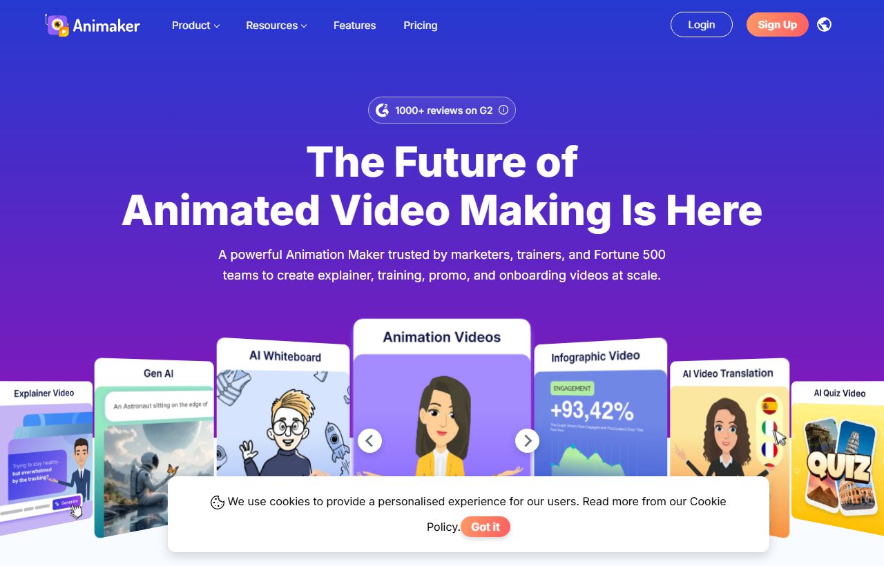 Animaker website