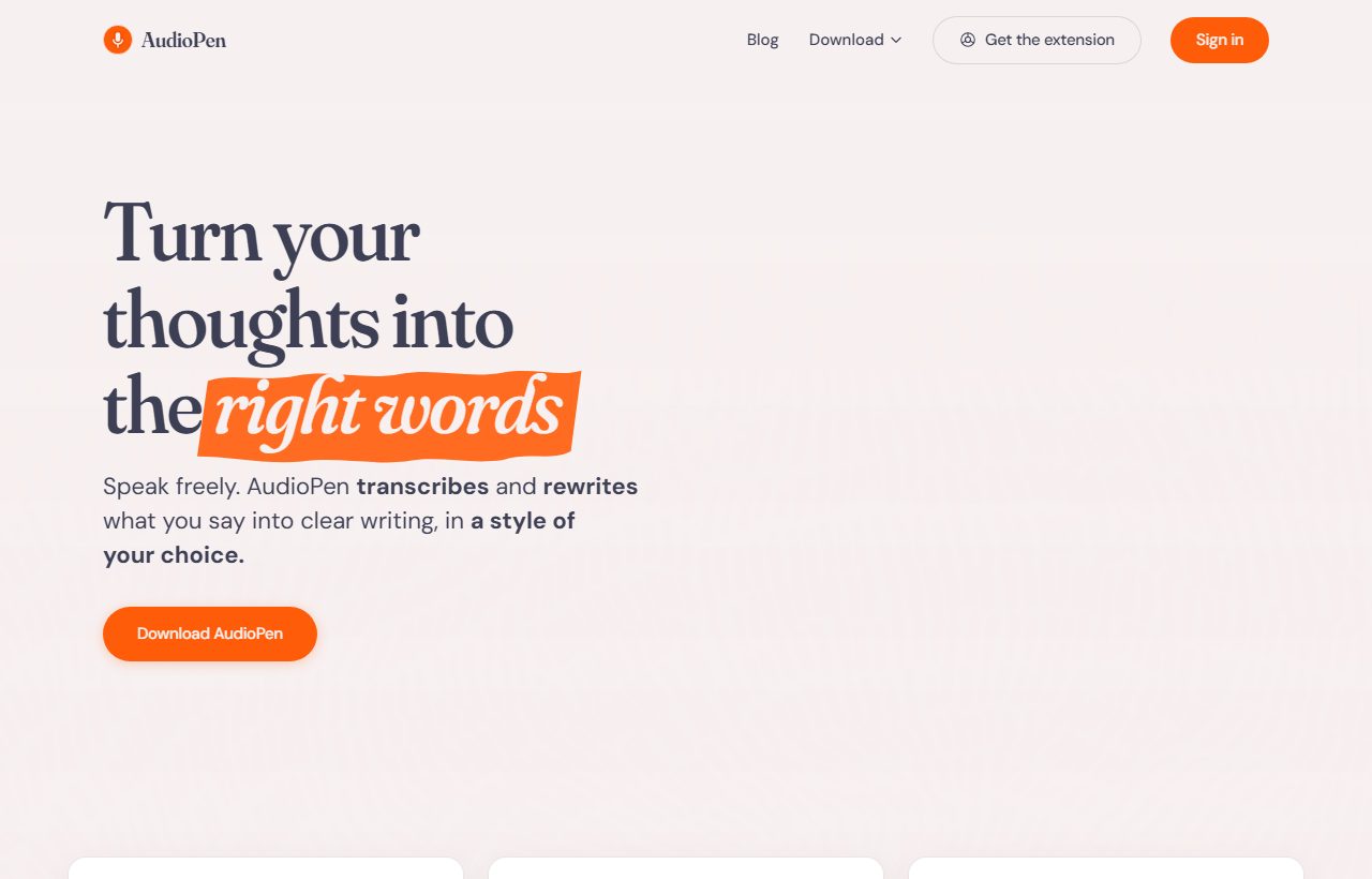 AudioPen website
