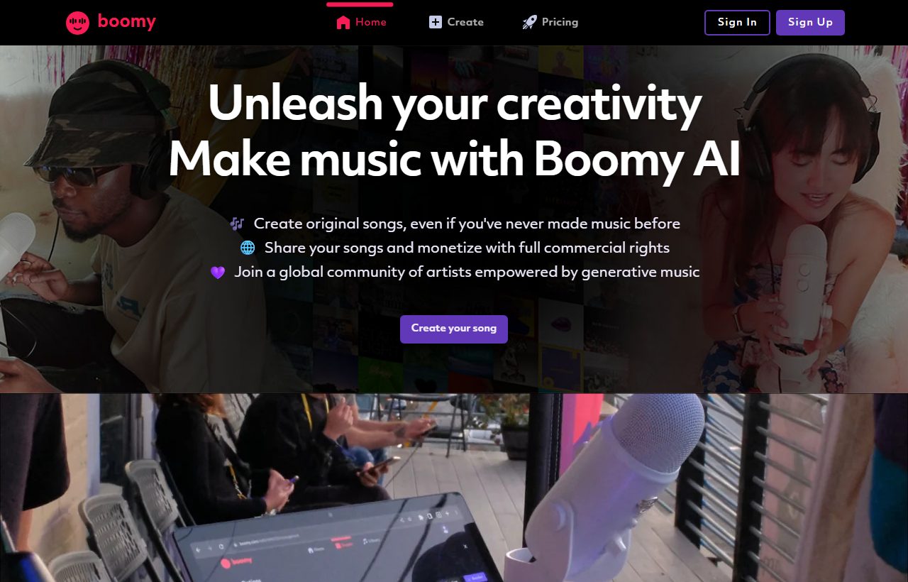 Boomy website