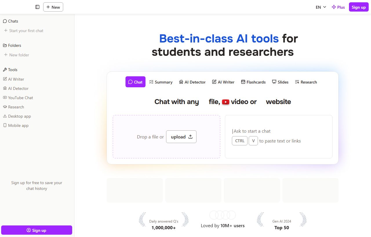 ChatPDF website