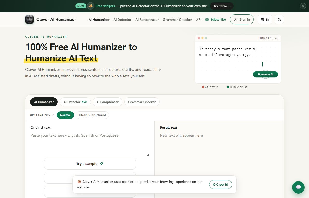 Clever AI Humanizer preview