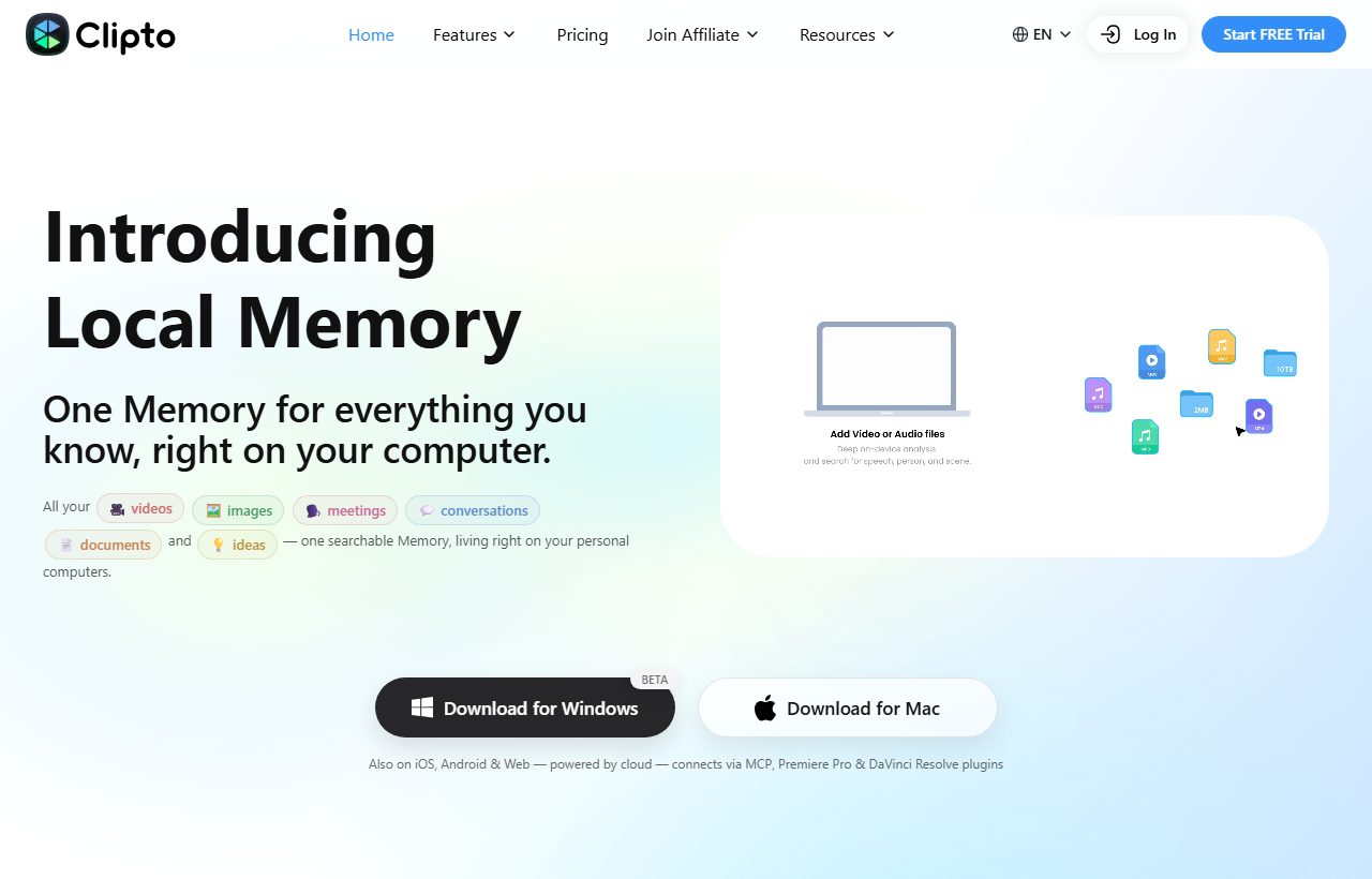 Clipto AI website