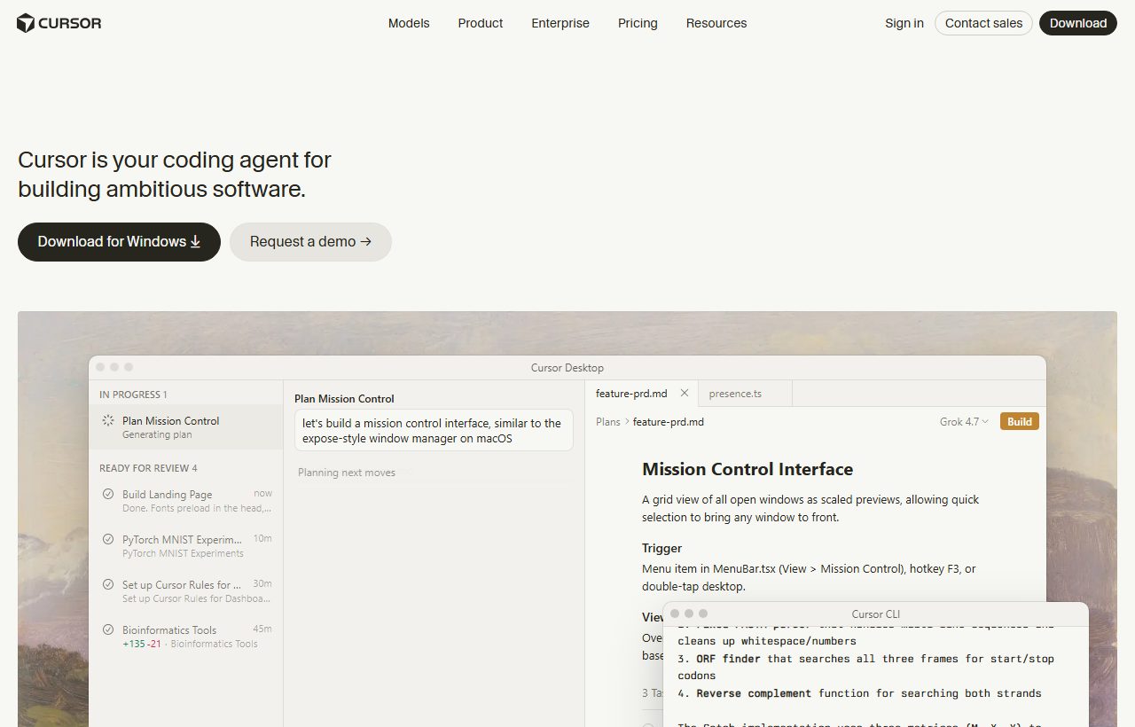 Cursor website