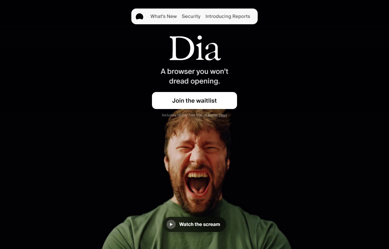 Dia Browser website