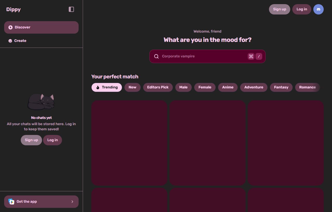 Dippy AI website