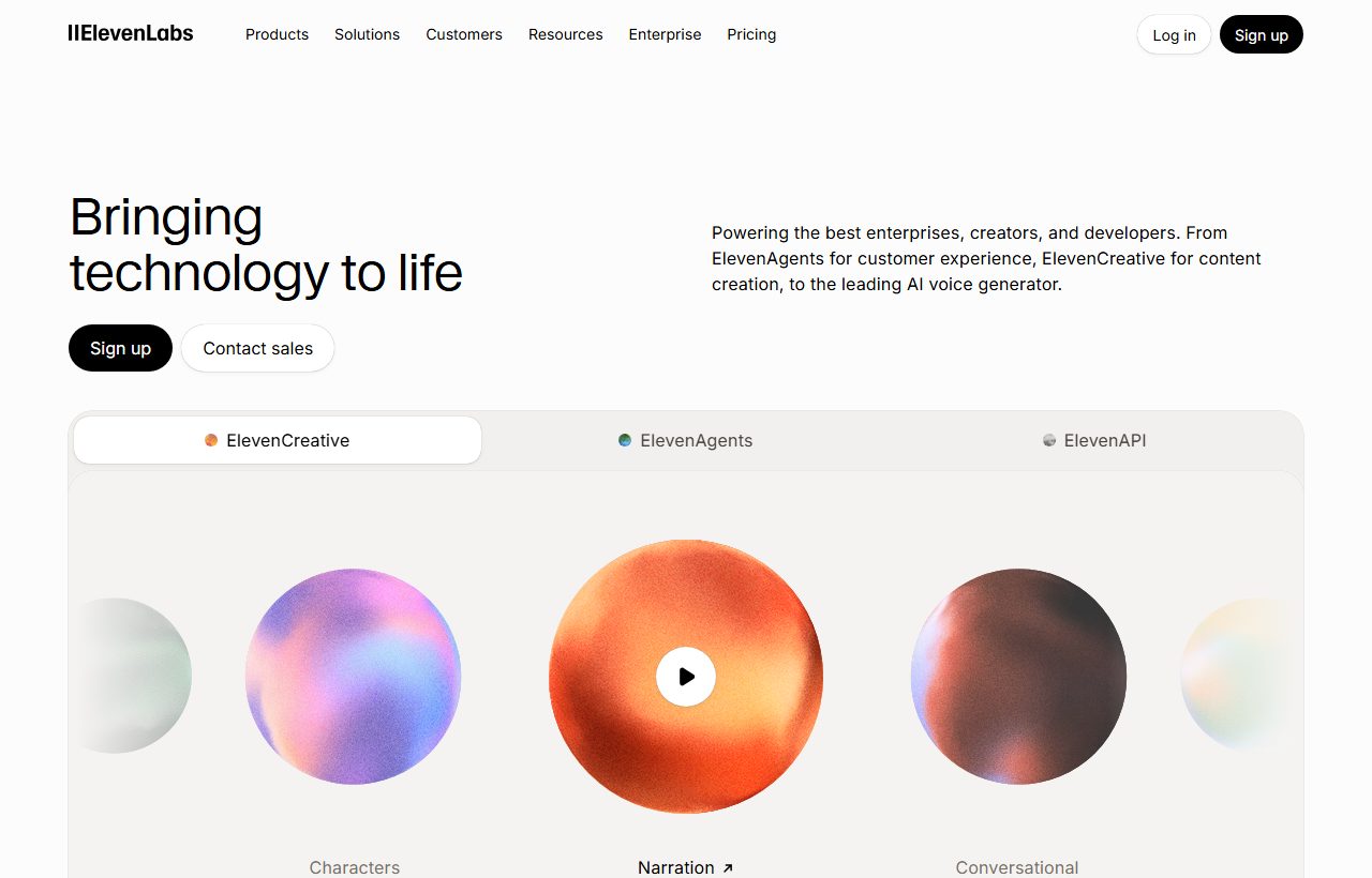 ElevenLabs website