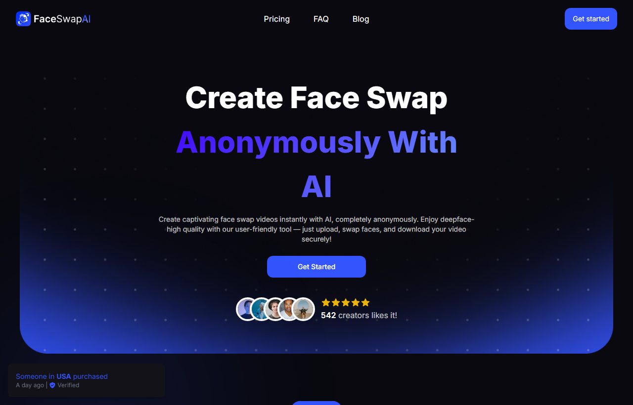 Face Swap AI website