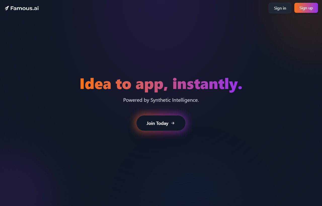 Famous.ai website