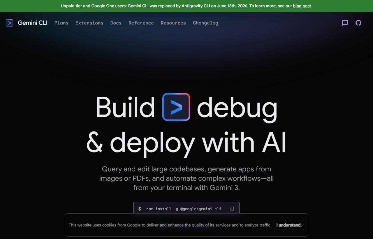 Gemini CLI website