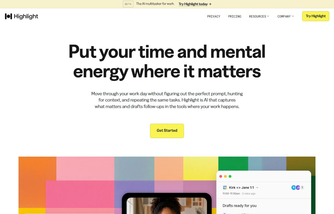 Highlight AI website