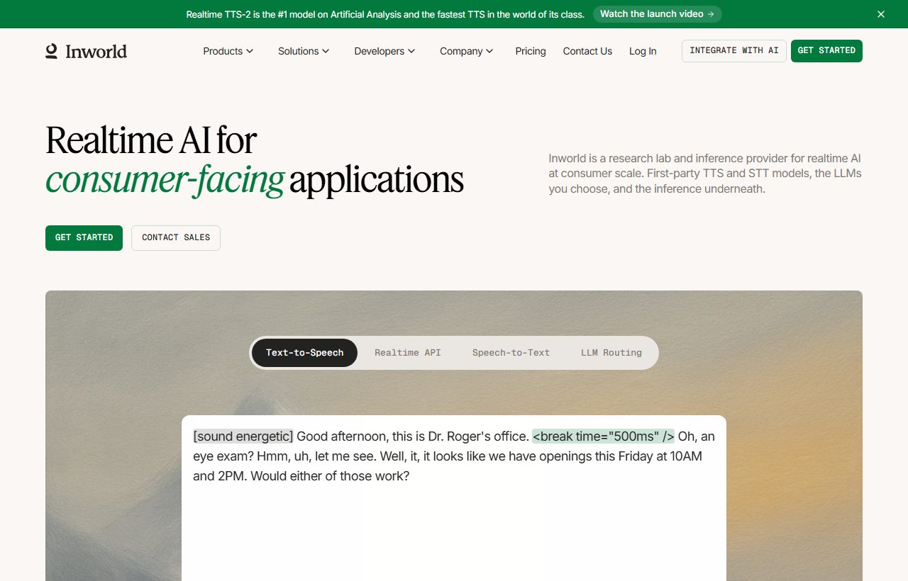 Inworld AI website