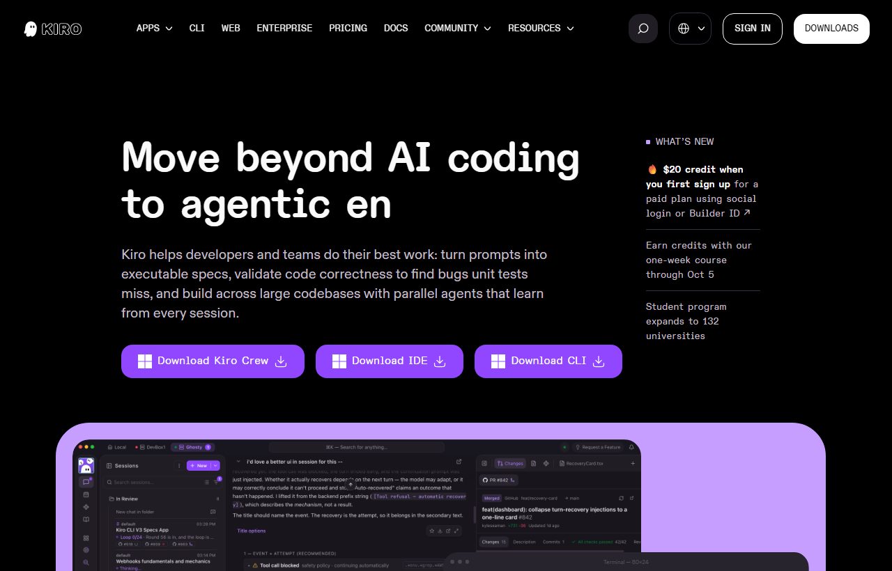 Kiro website