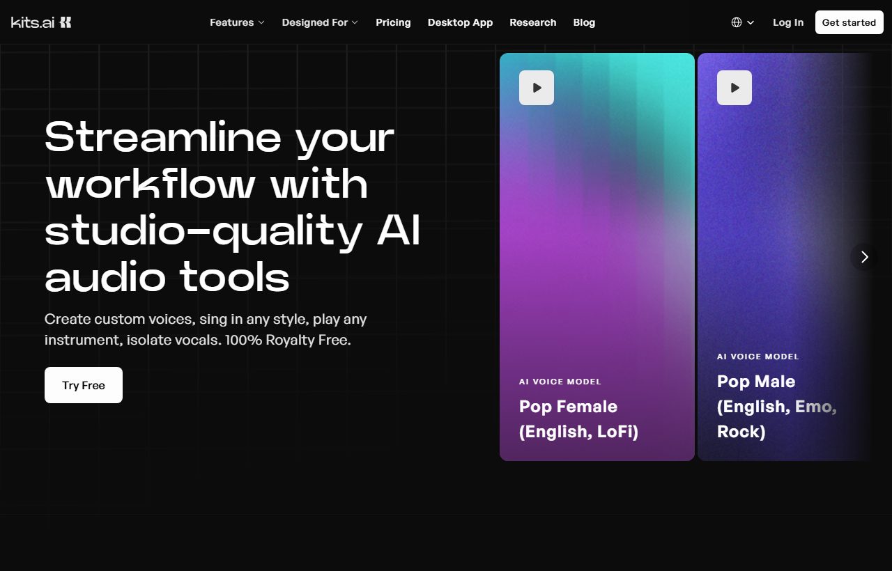 Kits AI website