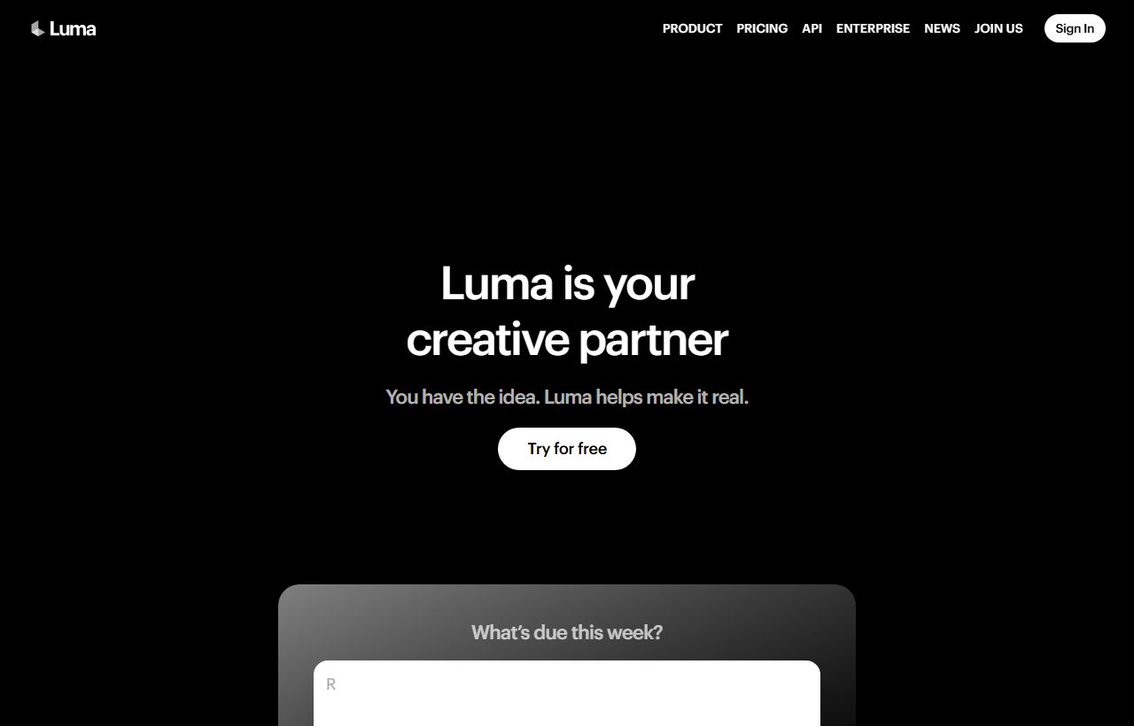 Luma AI website