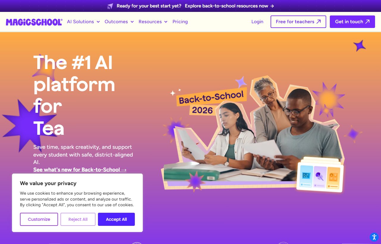 MagicSchool AI website