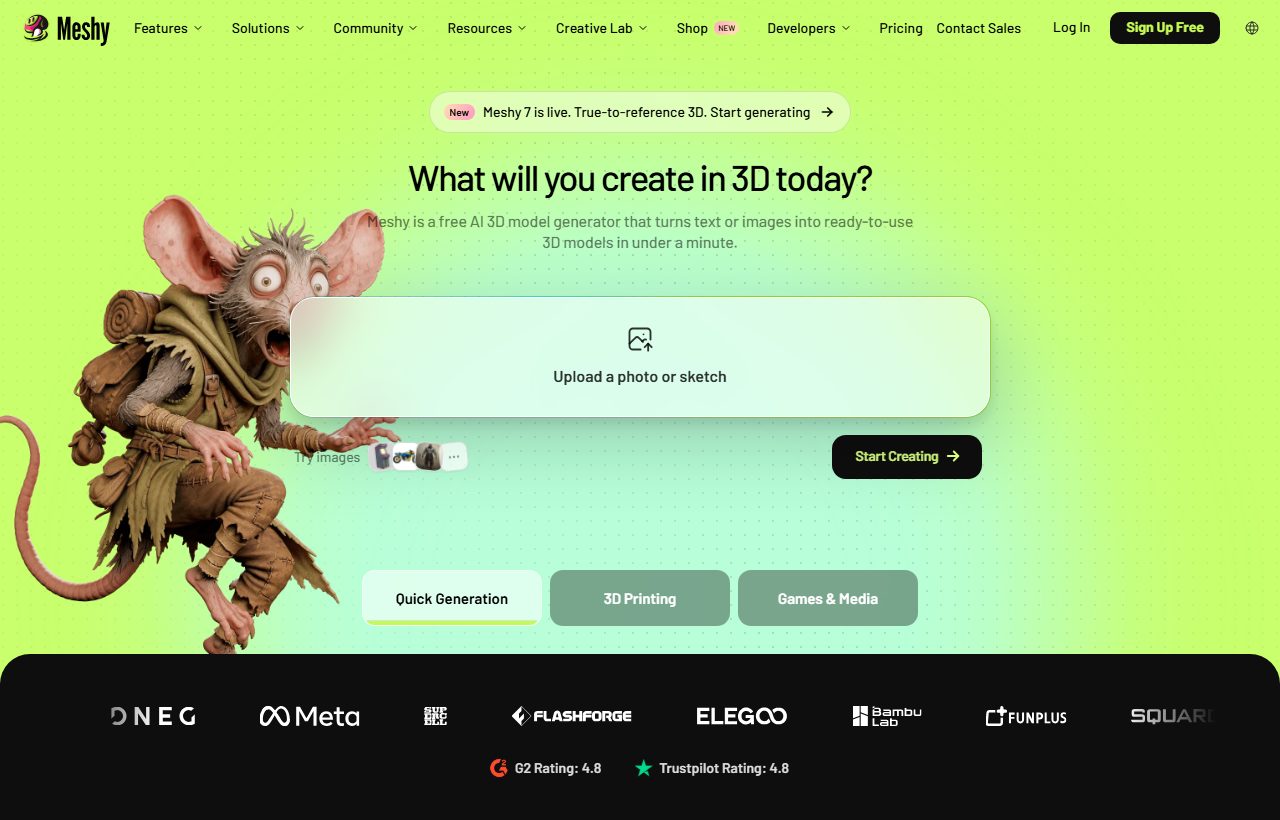 Meshy website
