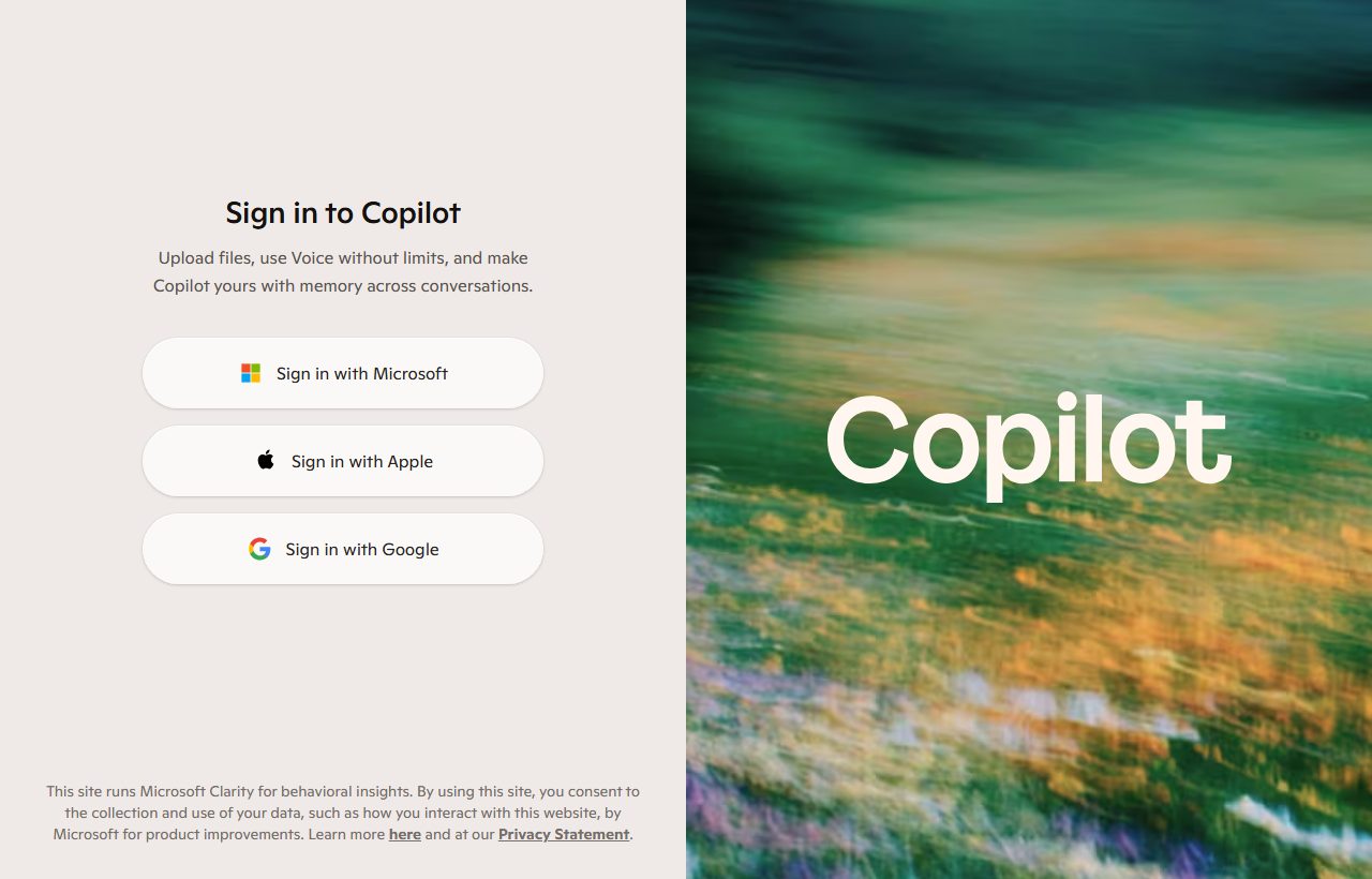 Microsoft Copilot website