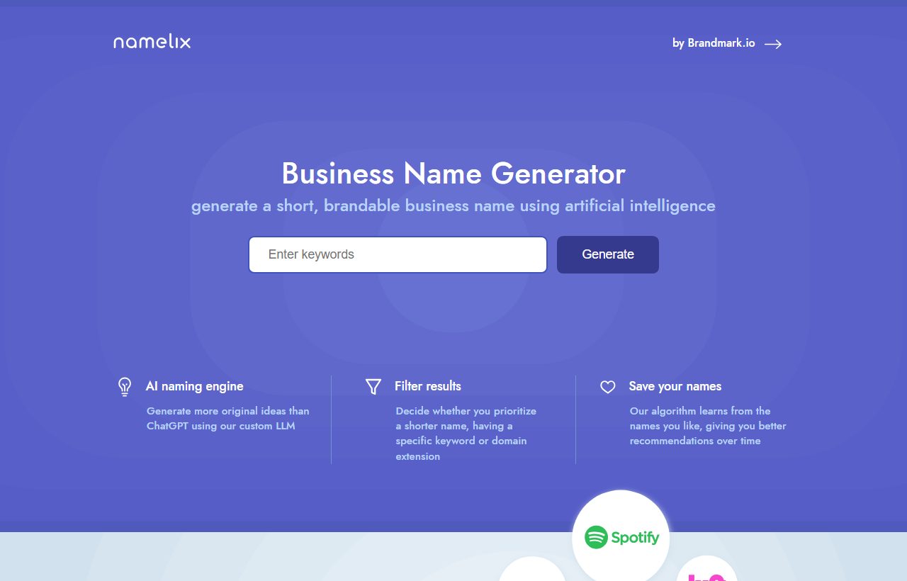 Namelix website