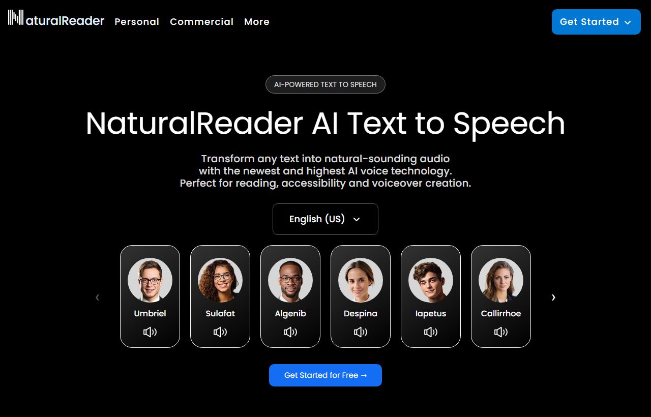 NaturalReader website