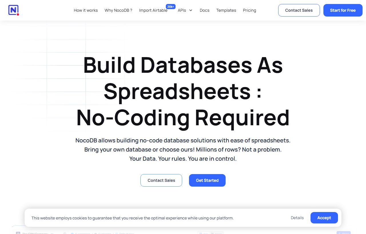 NocoDB website
