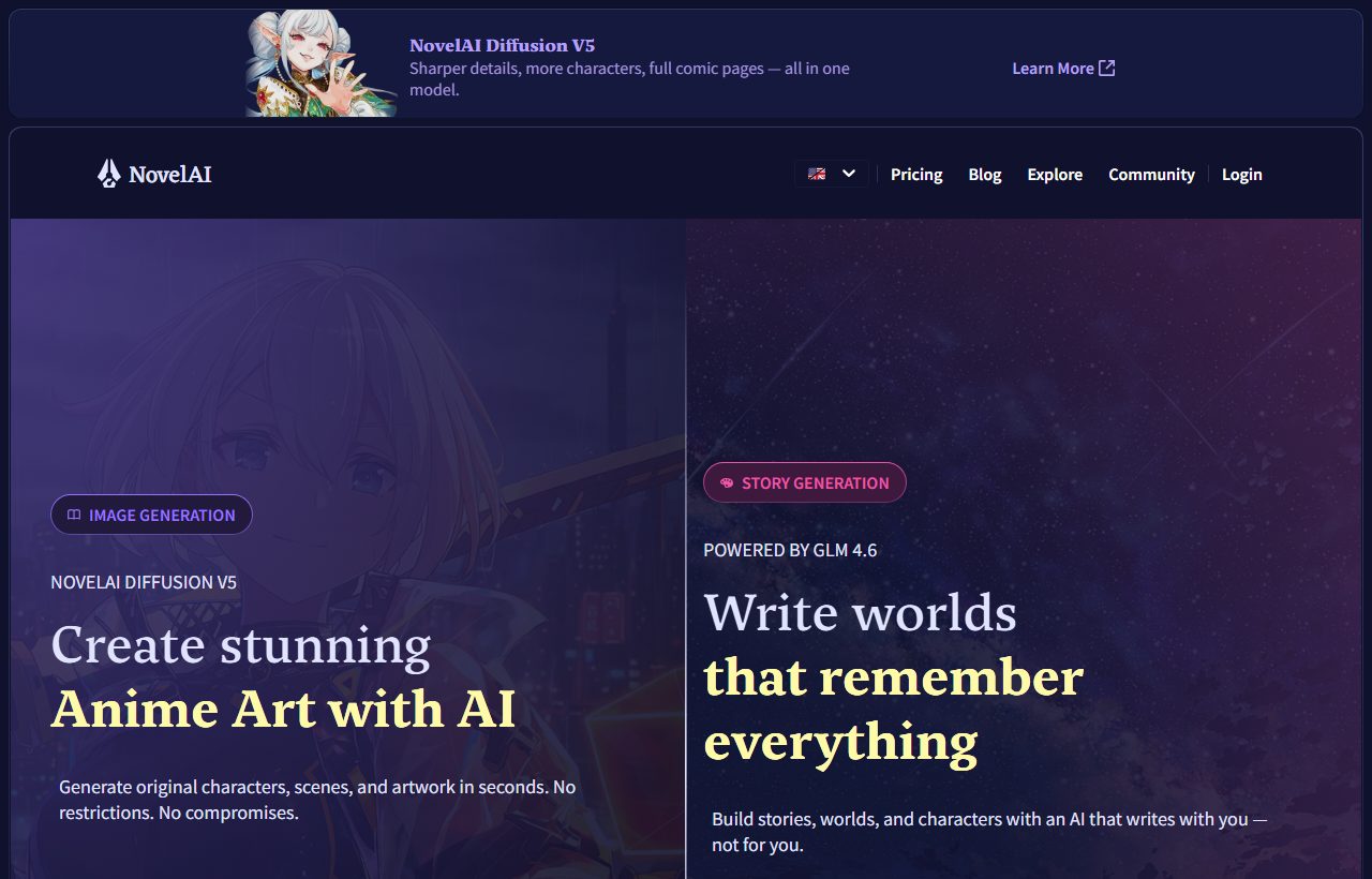 NovelAI website