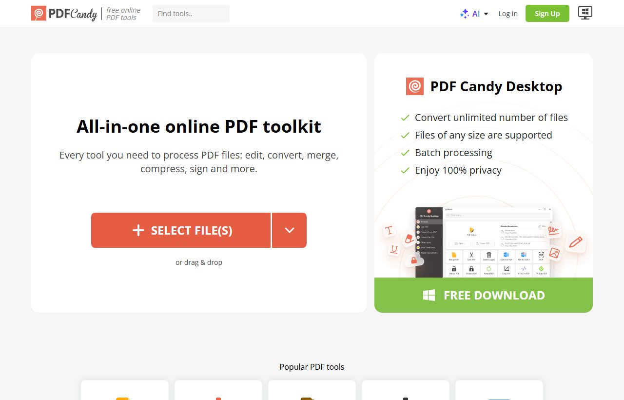PDF Candy website