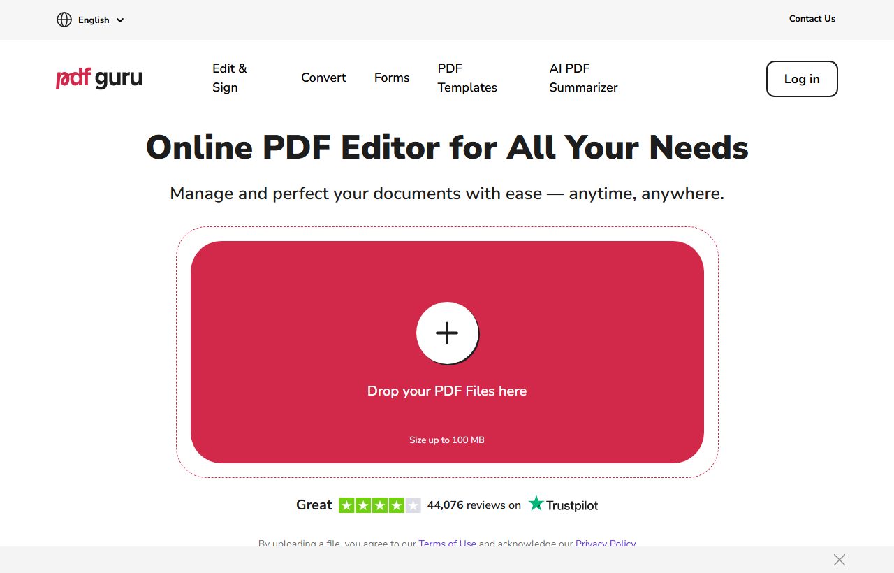 PDF Guru AI Summarizer website