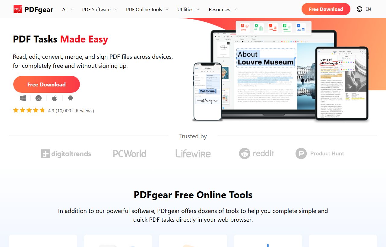 PDFgear website