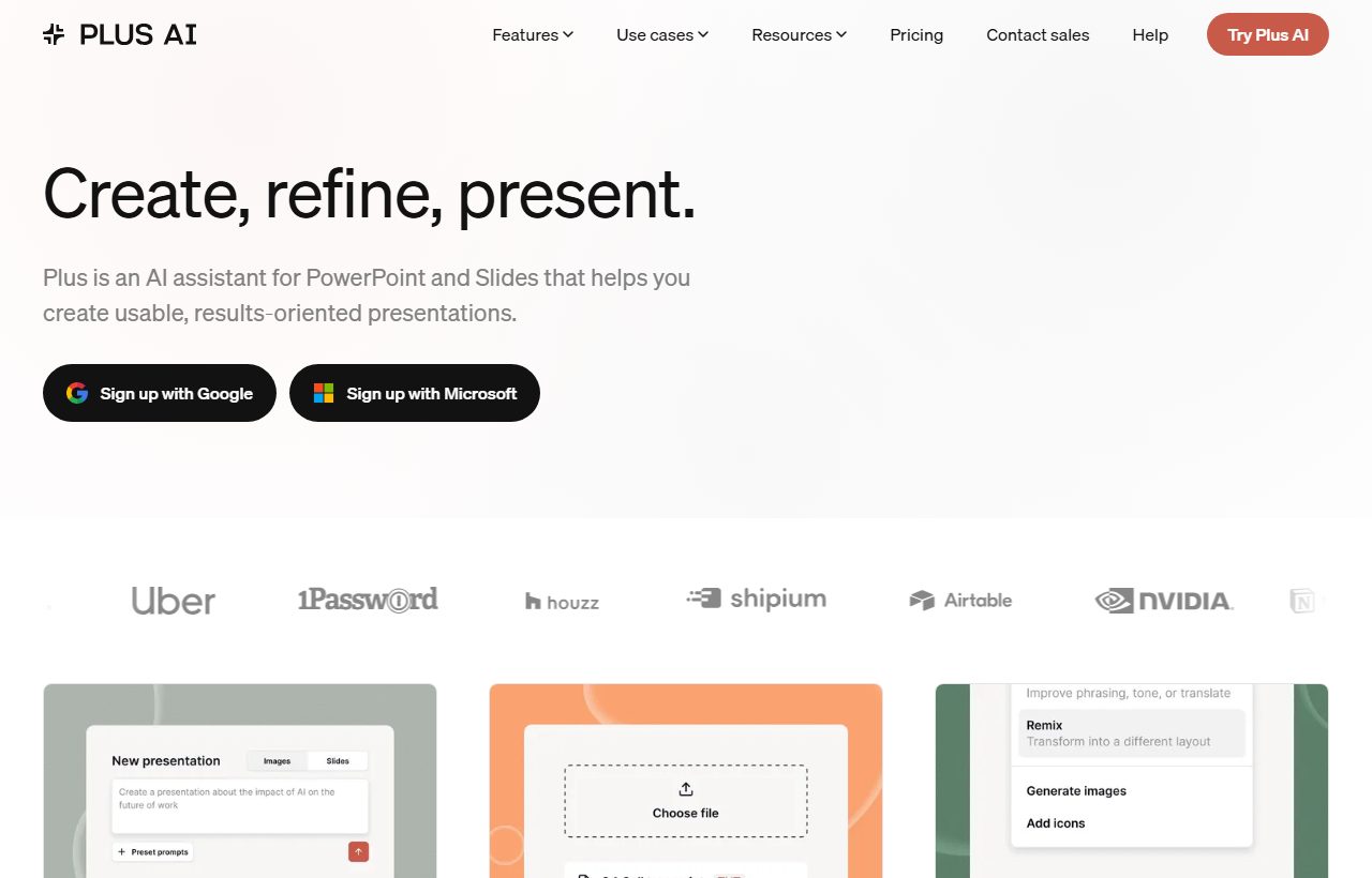 Plus AI website