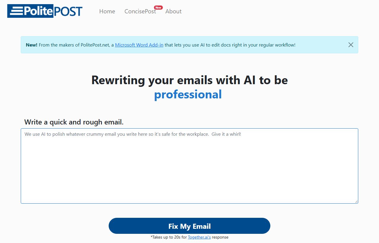 PolitePost website