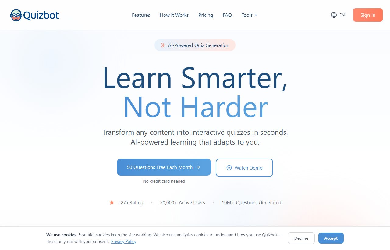QuizBot AI preview