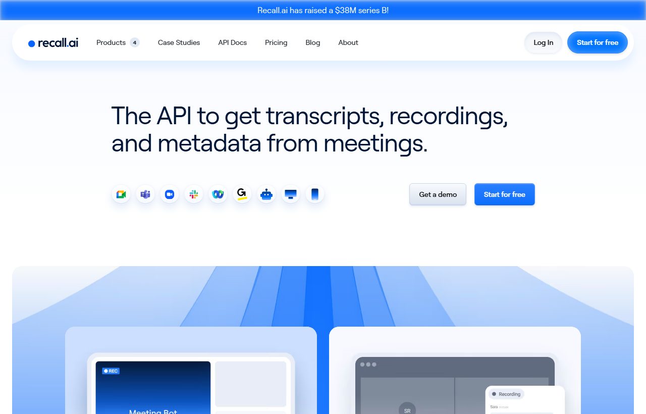 Recall.ai website
