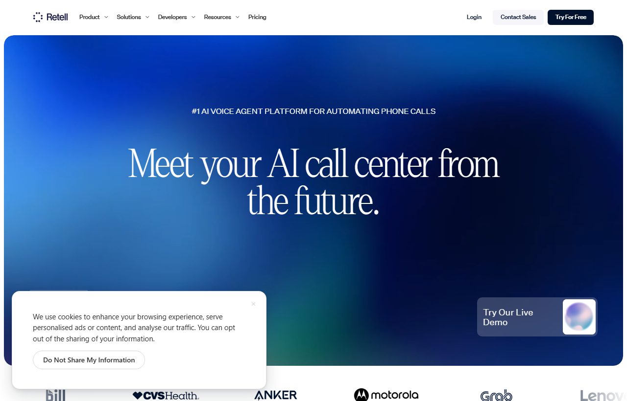 Retell AI website