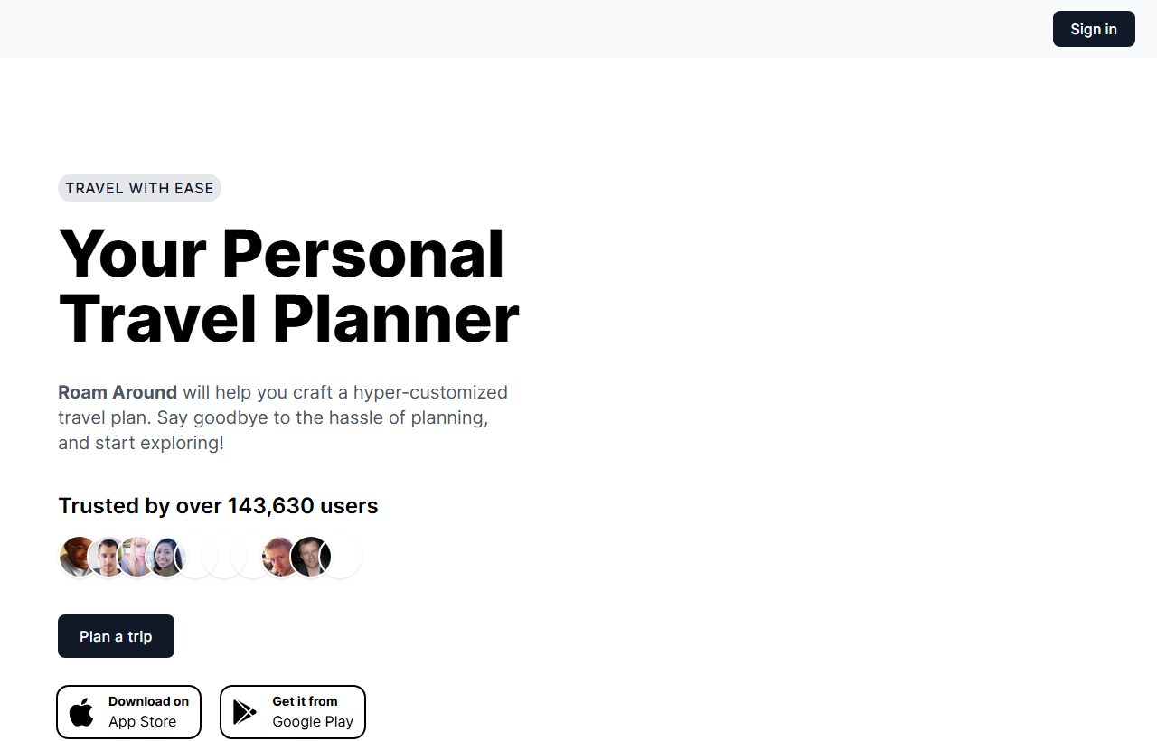 Roam Around website