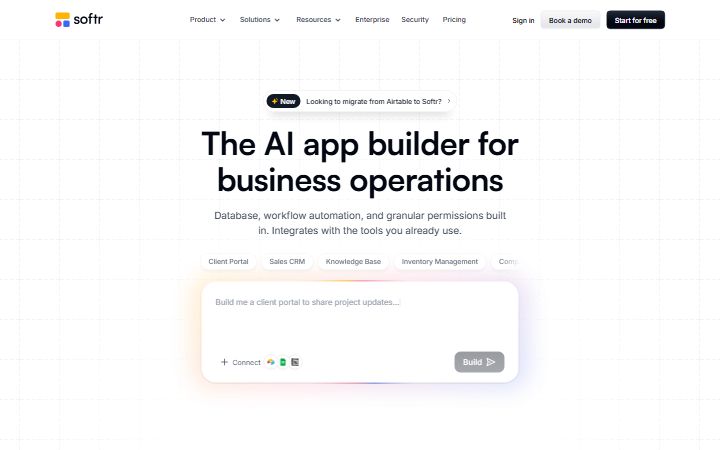 Softr website