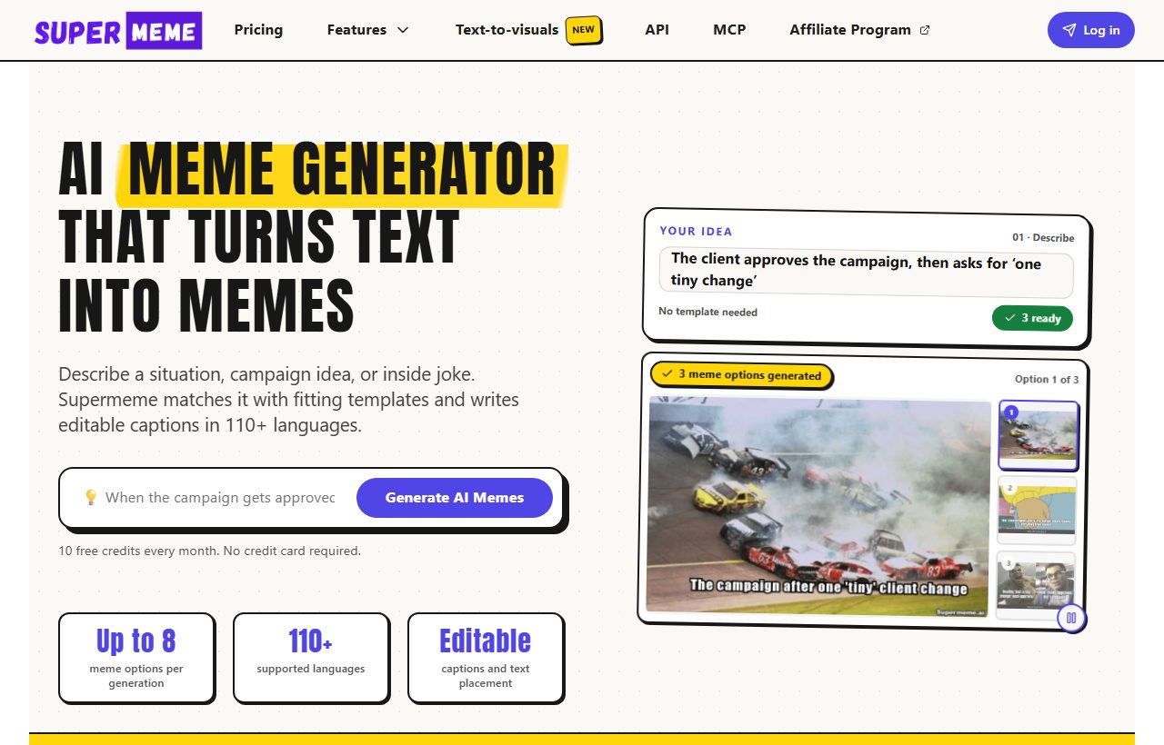 Supermeme AI website