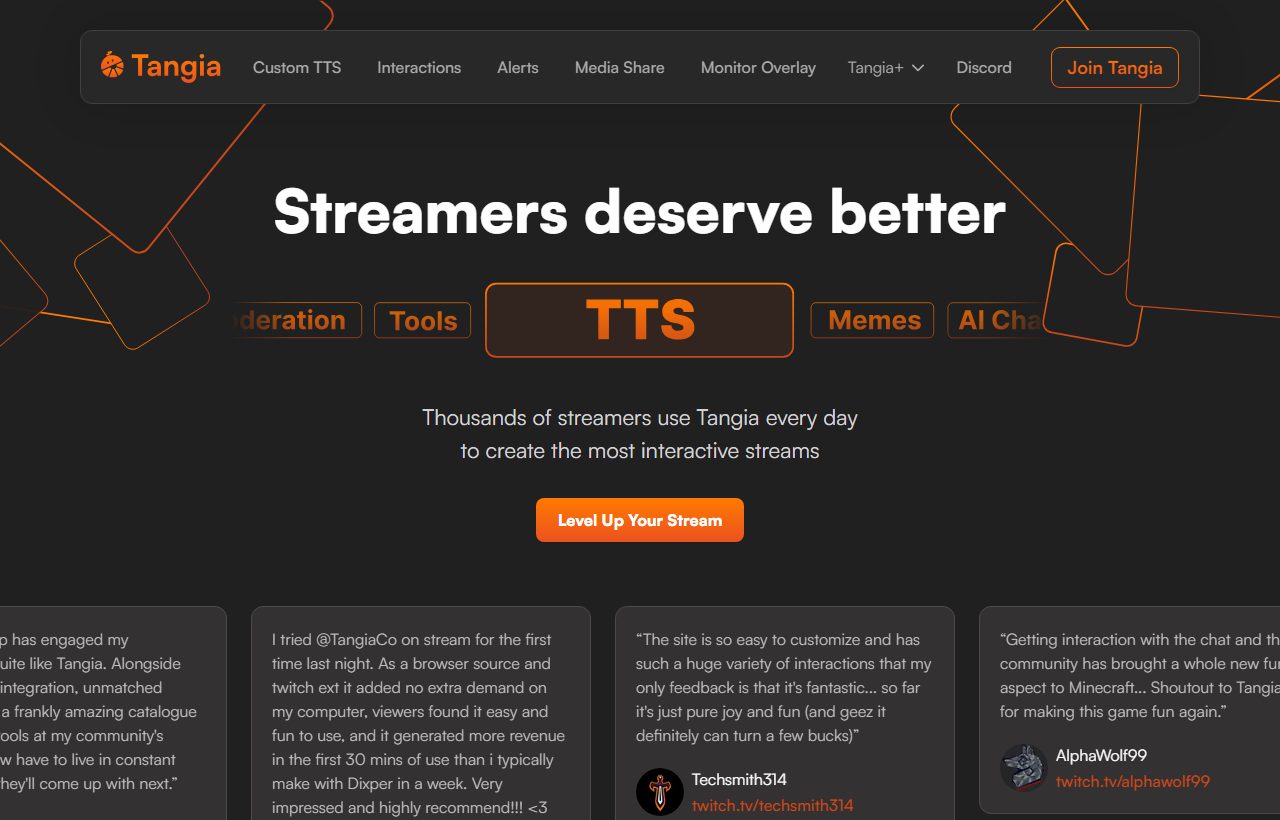 Tangia website