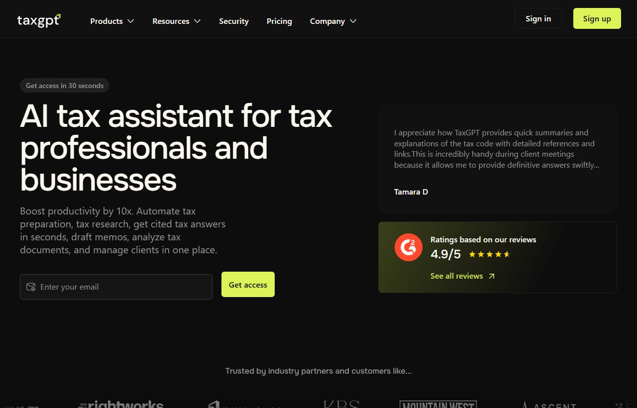 TaxGPT website