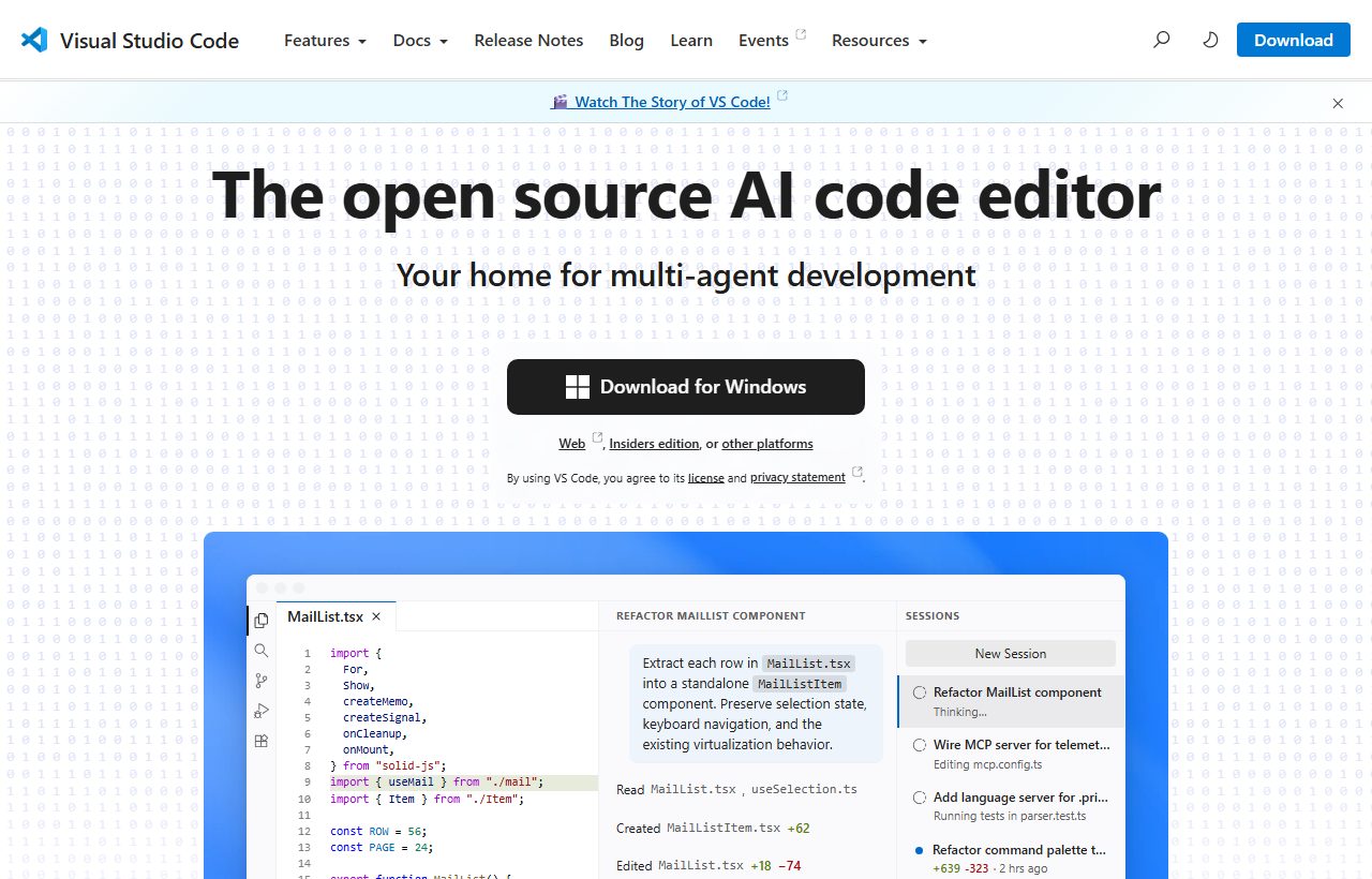 Visual Studio Code website