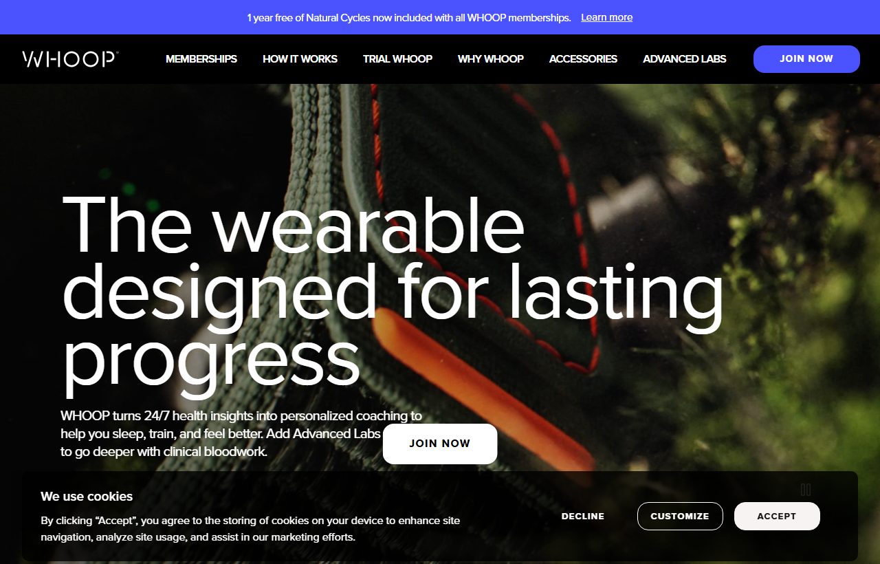 Whoop website