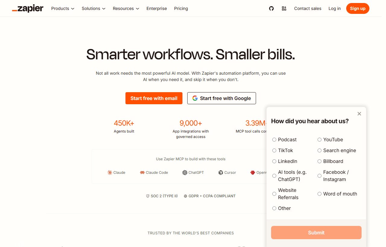 Zapier website