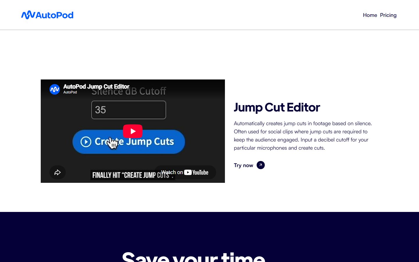 Autopod: Autopod homepage, further down