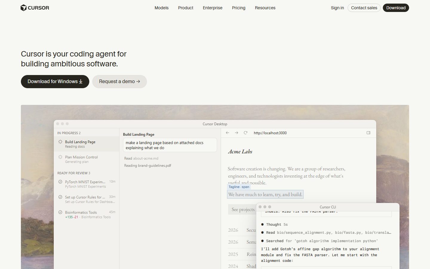 Cursor website