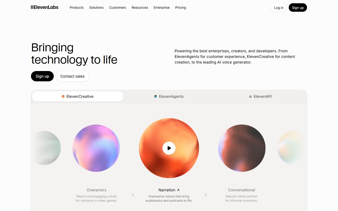 ElevenLabs: ElevenLabs homepage