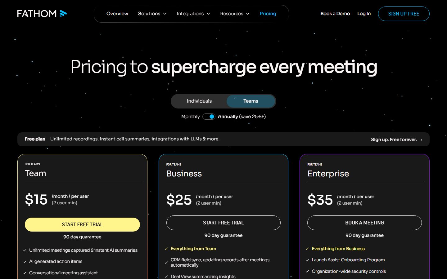 Fathom: Fathom pricing plans