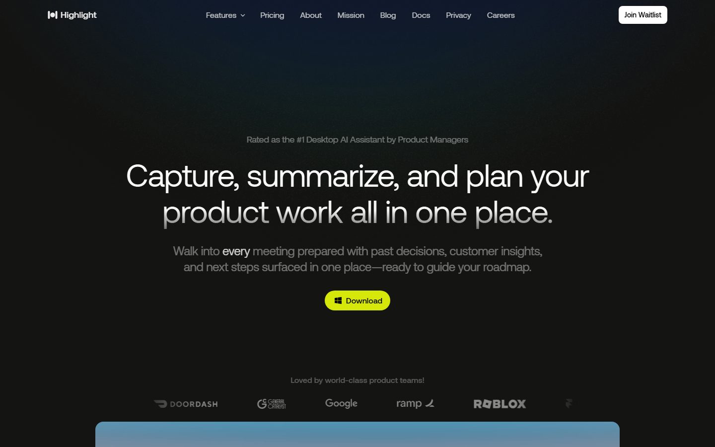 Highlight AI: Highlight AI product pages