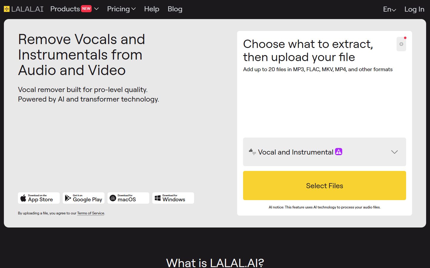 LALAL.AI website