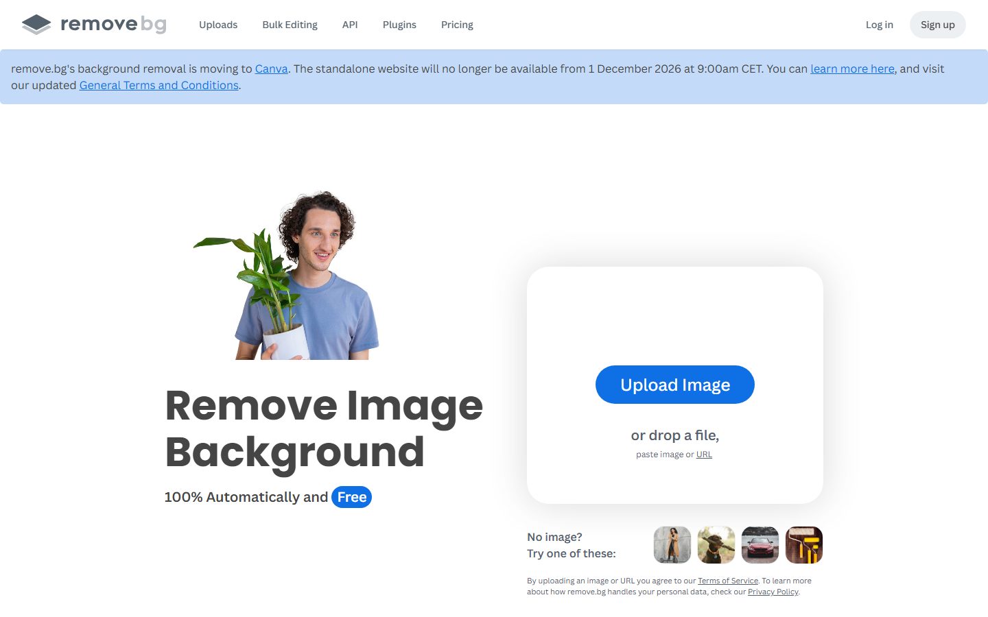 Remove.bg website